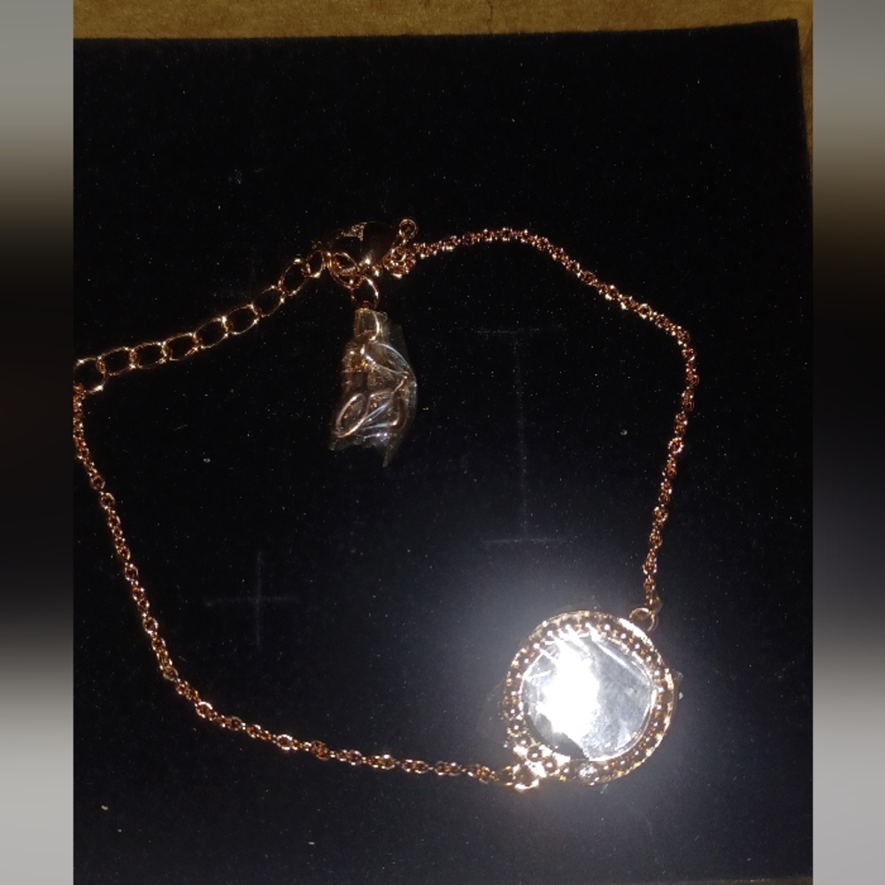 Adore by Swarovski Pink Rose Gold Bracelet Organic Circle Charm W/box - Picture 10 of 11